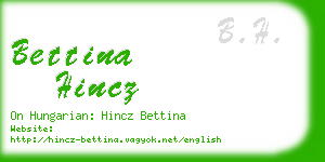 bettina hincz business card
